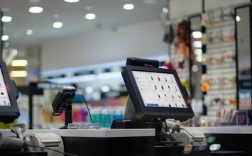 POS system with cash drawer 